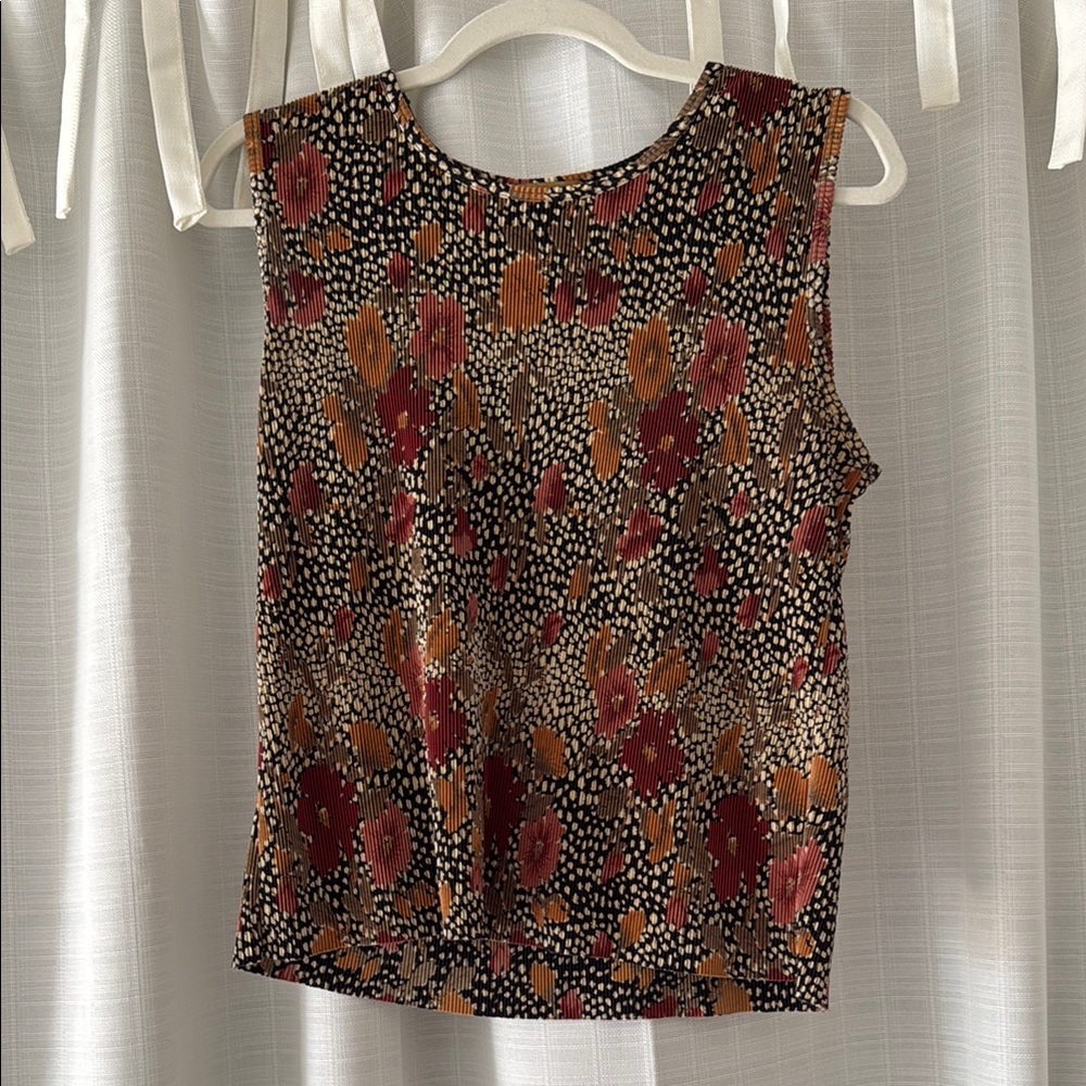 Vintage Multicolor Floral Sleeveless Top